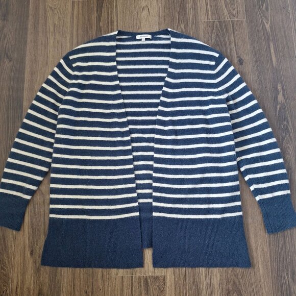 💙 Madewell Soft Merino Wool Striped Open Cardigan Size M/L Fall Preppy Academia - Picture 7 of 7